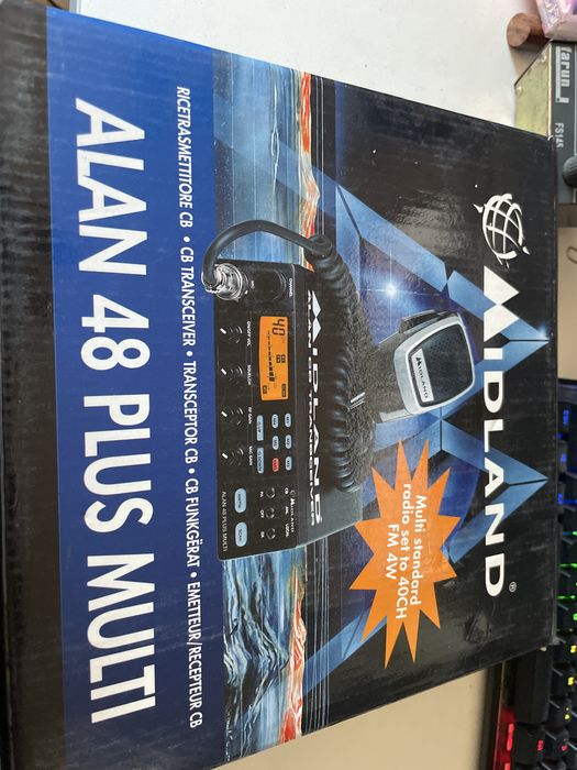 MIDLAND ALAN 48 PLUS MULTI CB Radio z płynnym RF Gain, Mic-Gain, ANL,