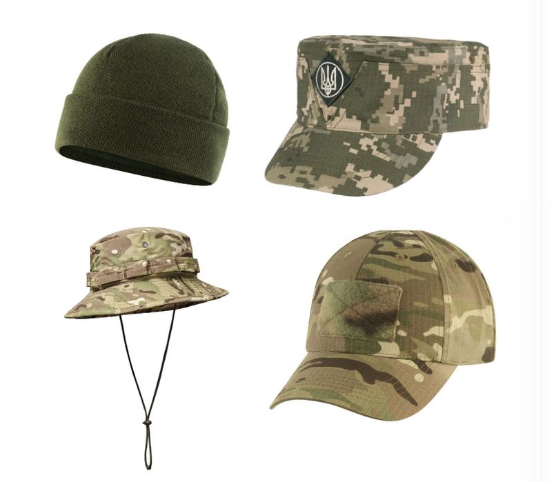 Шапка в'язана на флісі кепка для  шавронів панамка камуфляж