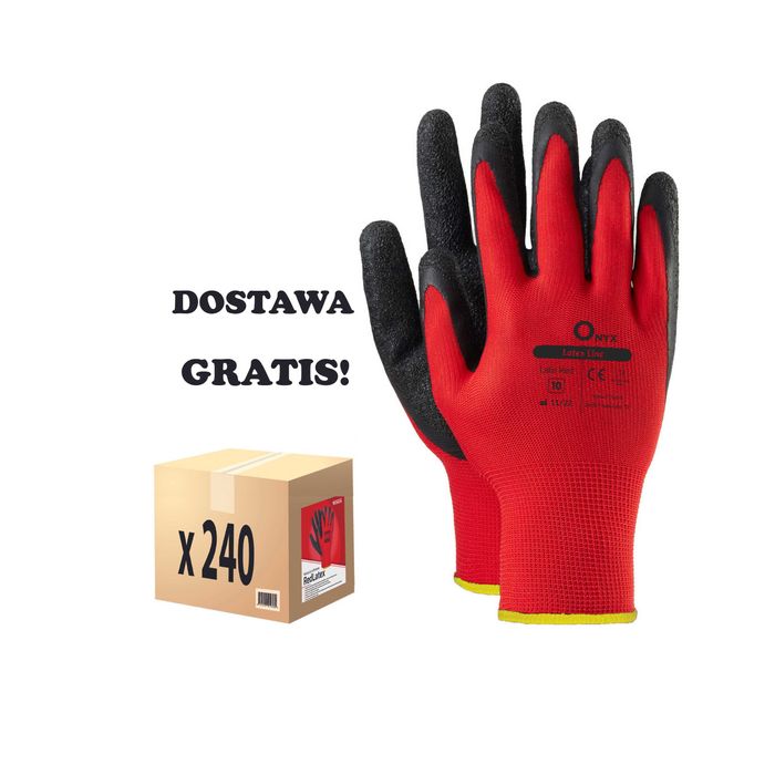 Rękawice robocze powlekane lateksowe glove onyx Rękawiczki Verken FV