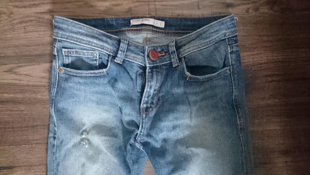 Spodnie jeansy dziury jak nowe Zara Basic 36