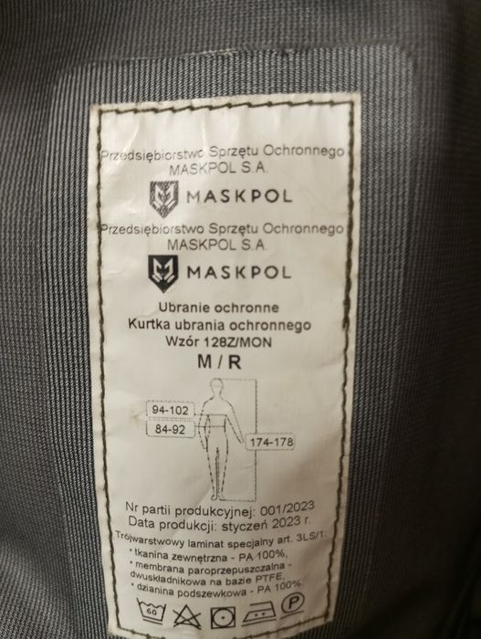 Kurtka wojskowa Gore tex