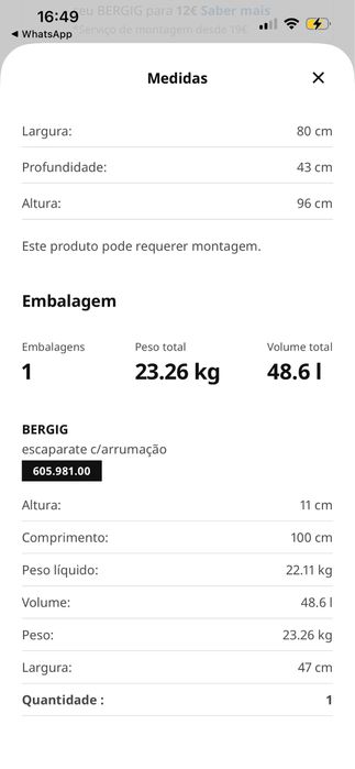 Movel/estante BERGIG IKEA