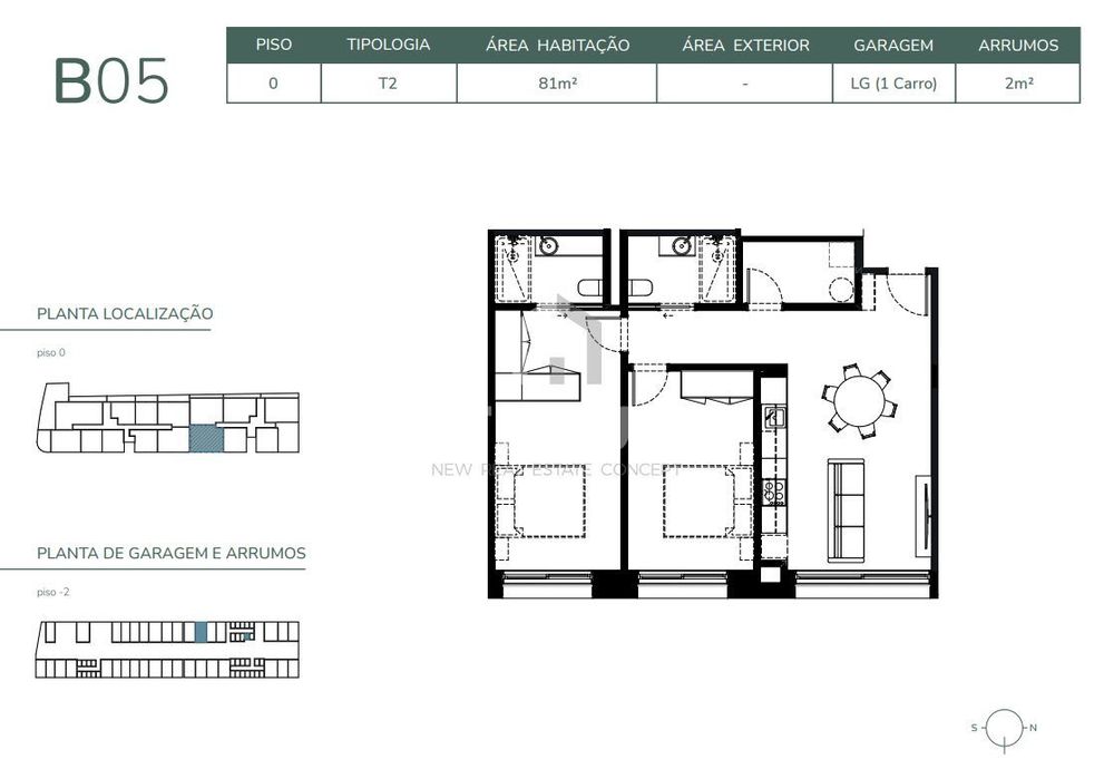 Apartamento T2 no Empreendimento ATLANTIC VIEW – Vila Nova de Gaia
