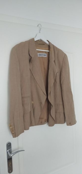 Perełka vintage Cerruti 1880 marynarka retro beżowa krótka 40 42