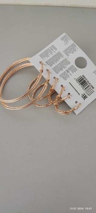 Kolczyki 3 pary pozłacane