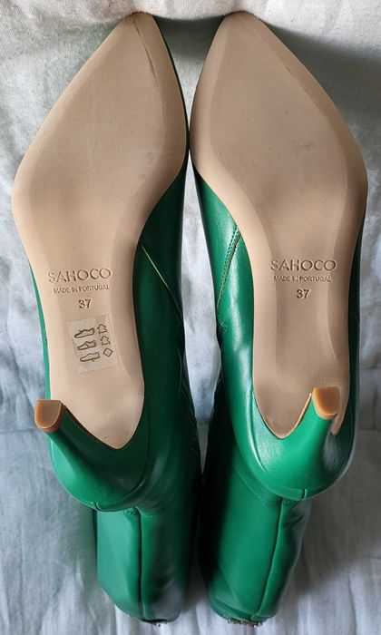 Botas Altas de Tacão Sahoco, Verdes, Tamanho 37, Originais, Novas