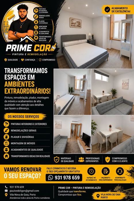 Trabalho de pintura e remodelação e montagem de móveis
