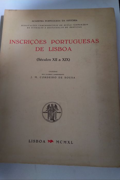 Inscrições Portuguesas de Lisboa Séculos XII a XIX
