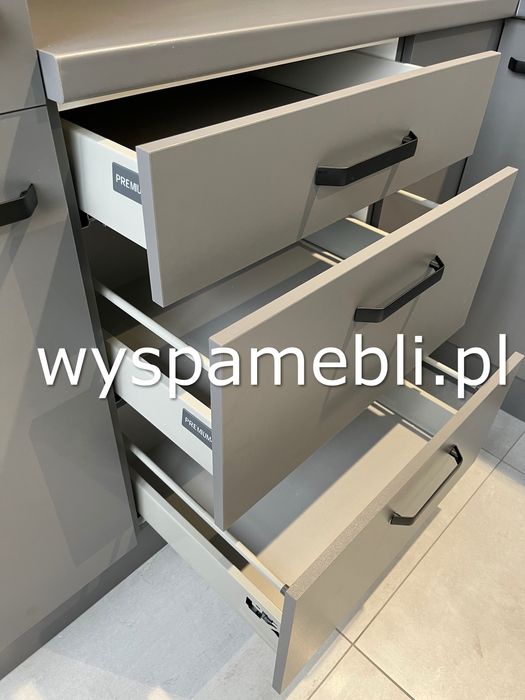 NOWA kuchnia zestaw mebli kuchennych 285x210 antracyt lamele Artisan