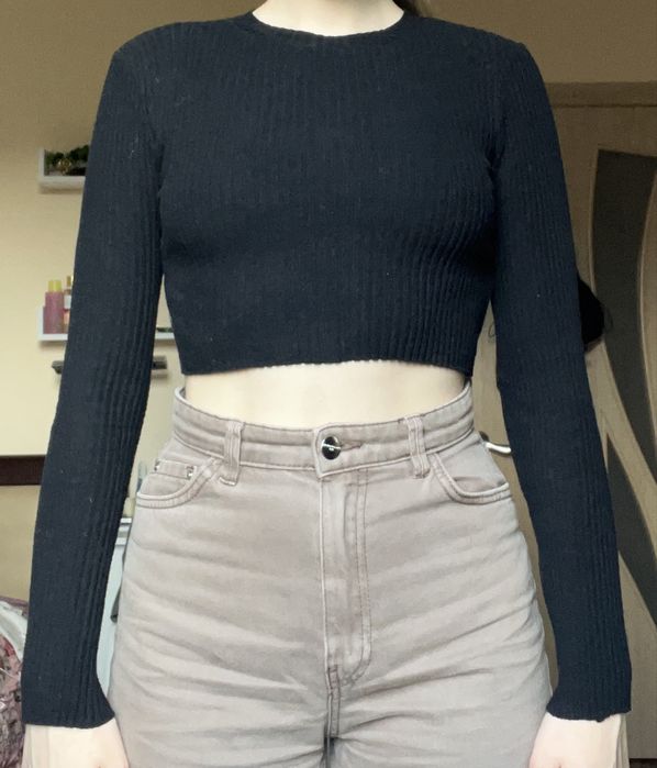 Кроп-топ з рукавом zara