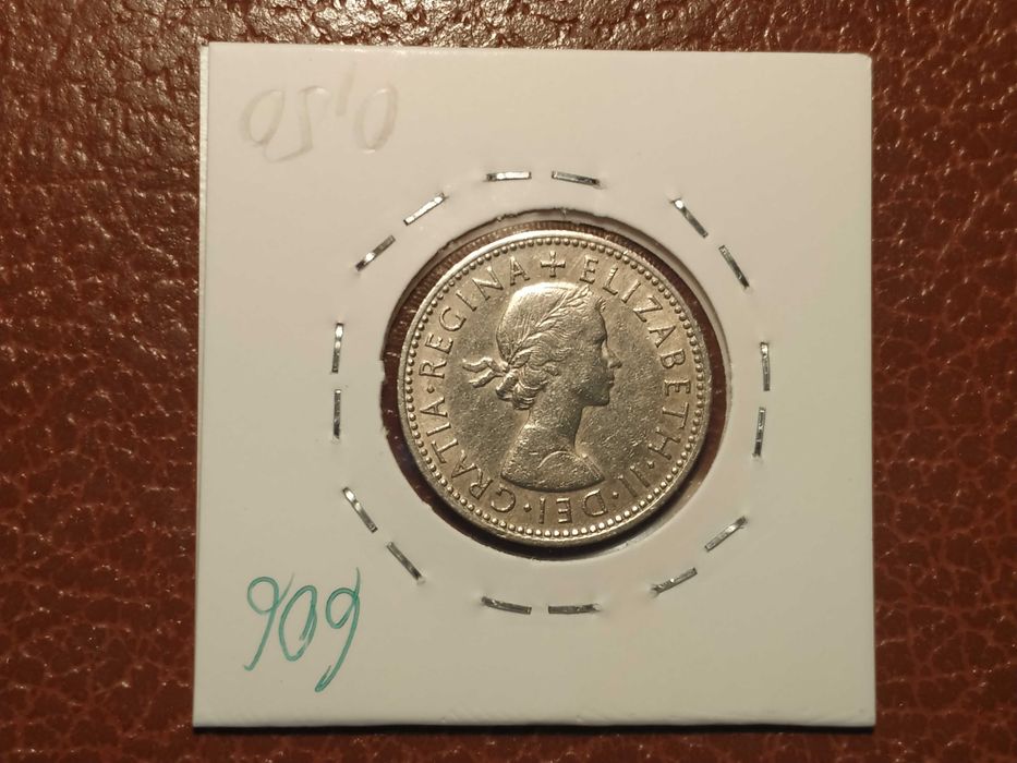 606 moeda de 1 shilling de 1955 (escudo Inglês) - Reino Unido