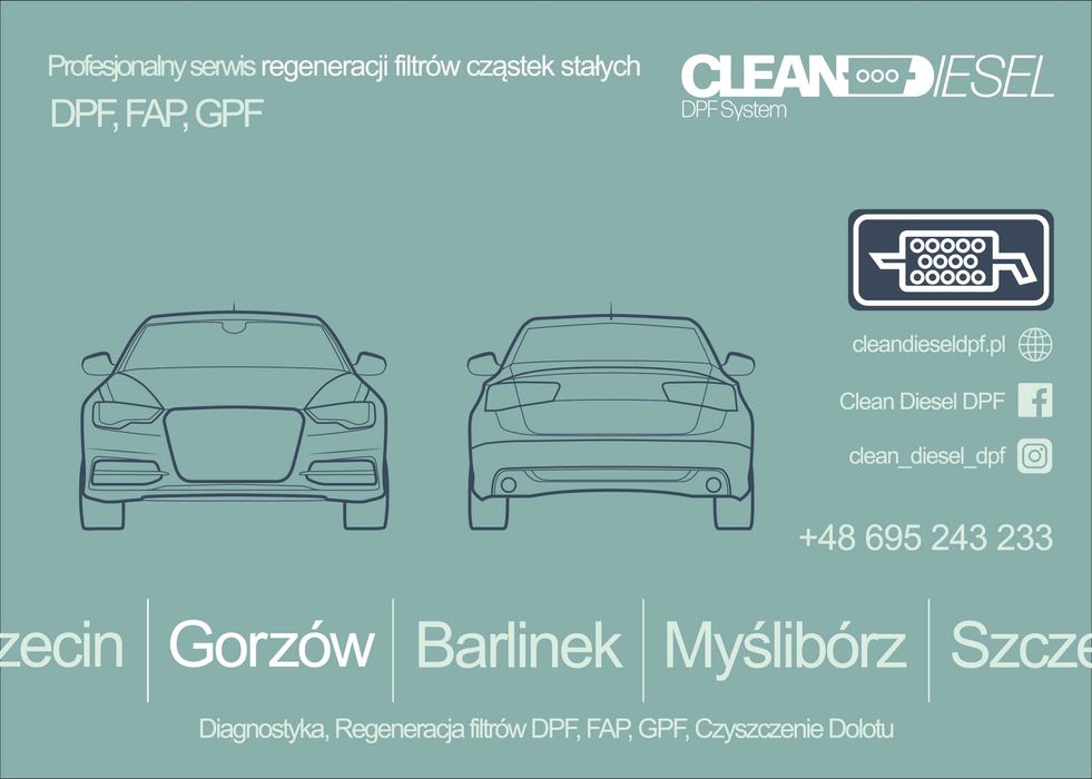 Regeneracja filtrów cząstek stałych DPF/FAP/GPF Clean Diesel DPF