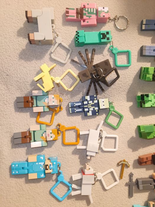Minecraft figurki breloki mix