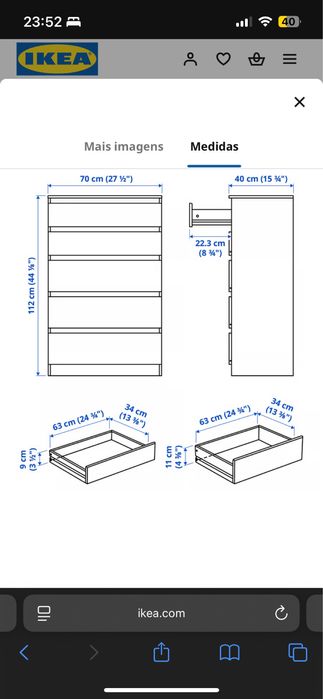 Comoda branca ikea