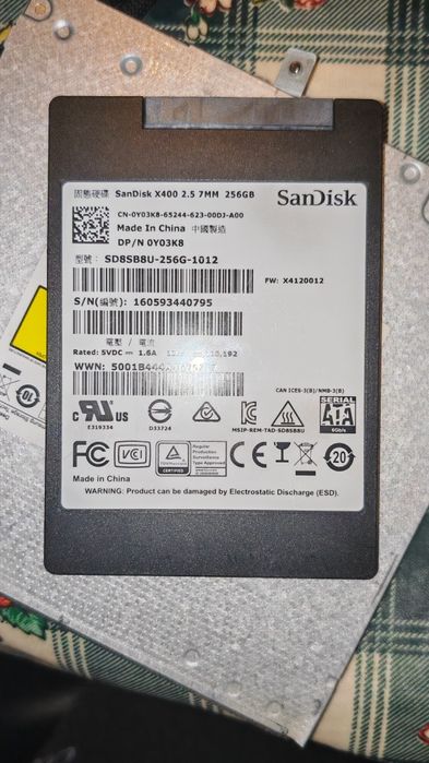 Disco SSD 256gb a funcionar