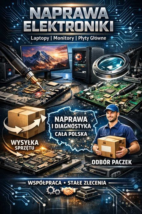 Naprawa laptopów, monitorów, płyt głównych | Cała Polska