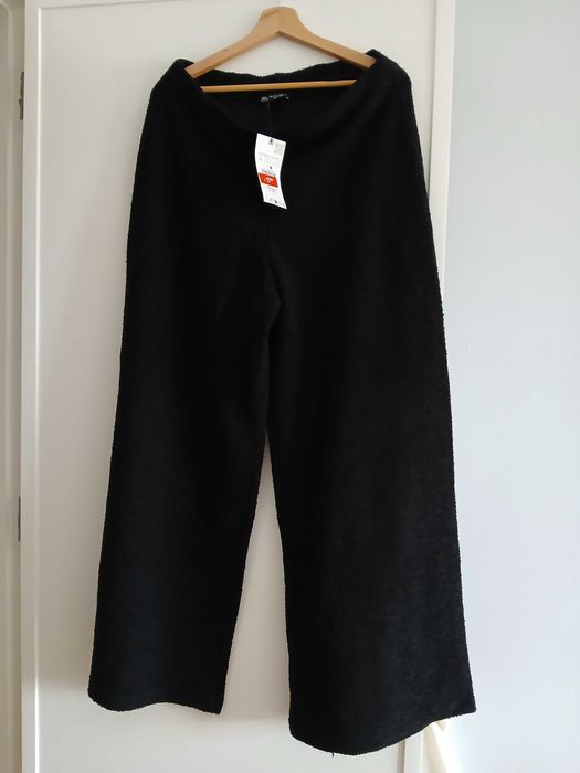 Calças pretas Wide Leg L da Zara NOVAS