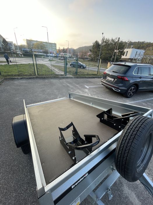 Przyczepka uchylna platforma z burtami na motocykl, quad, inne/ najazd