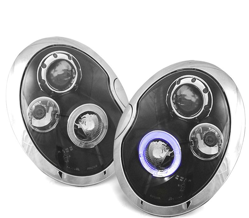 FARÓIS MINI COOPER 01-06 ANGEL EYES NEGROS
