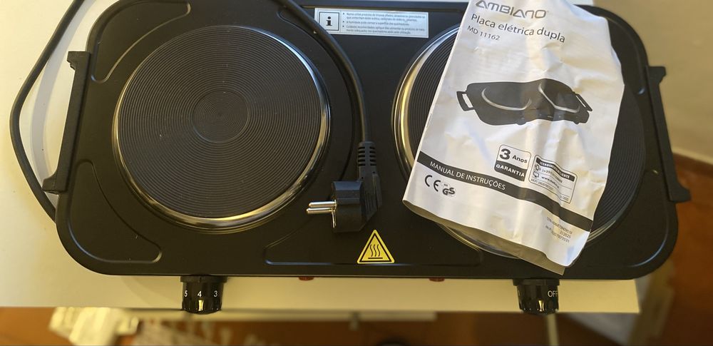 Placa eletrica dupla Ambiano - 2500 W - Como nova