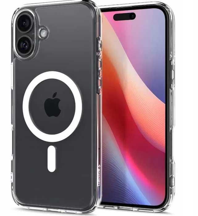 Etui Spigen do iPhone 16, do MagSafe plecki case z osłoną przycisku + szkło