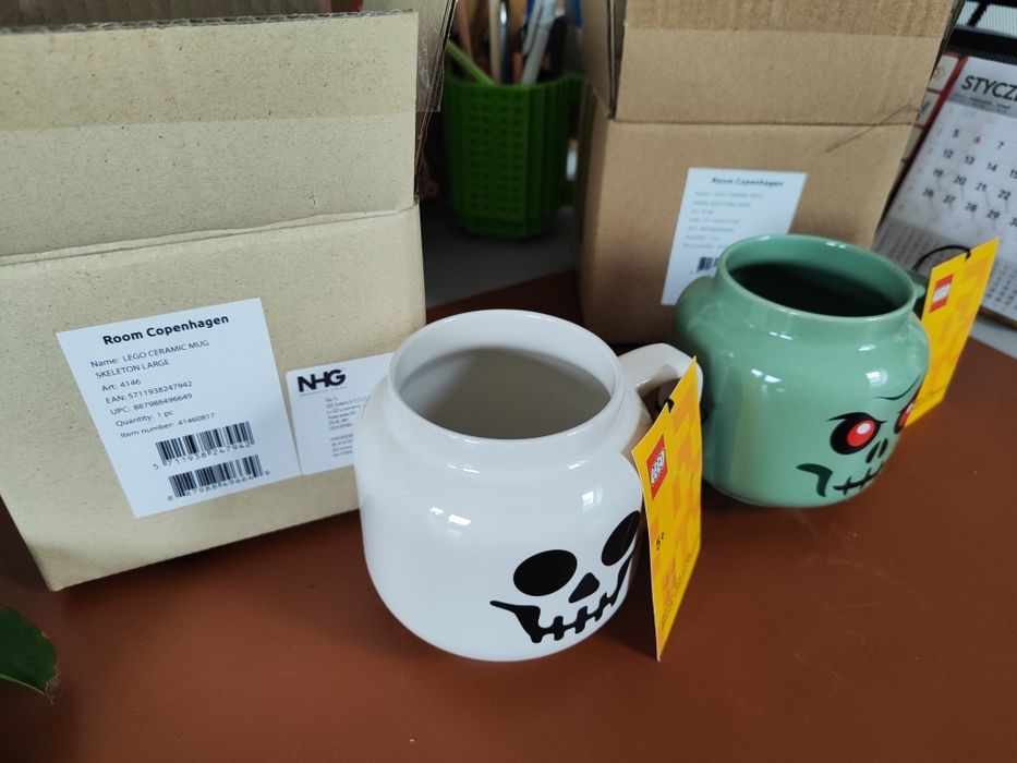 2 x LEGO Duzy Kubek Ceramiczny (Szkieletor + Halloween), kazdy 530ml