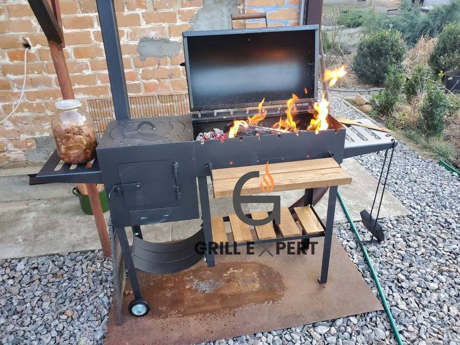 ЕКСКЛЮЗИВ! мангал гриль BBQ |Сталь 4 мм, коптильня, піч під казан!