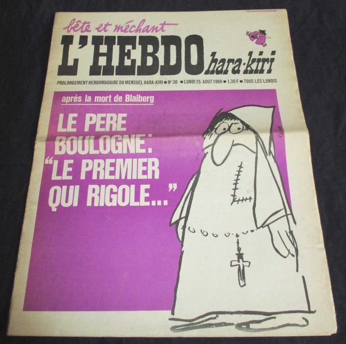 Livro Jornal L'hebdo Hara-Kiri N° 30 1969