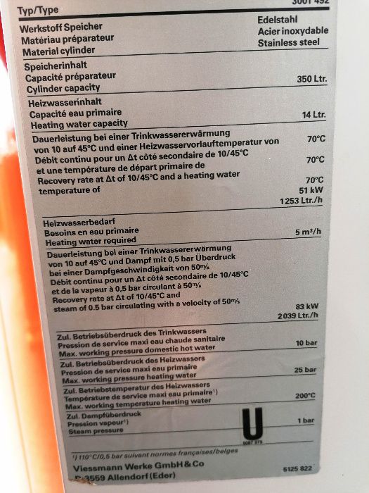 Bojler cwu VIESSMANN 350 L 1W nierdzewka wężownica GWARANCJA
