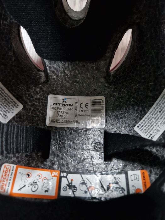 Kask dla dziecka B.TWIN Kiddy Pink różowy Decathlon 47- 53 cm