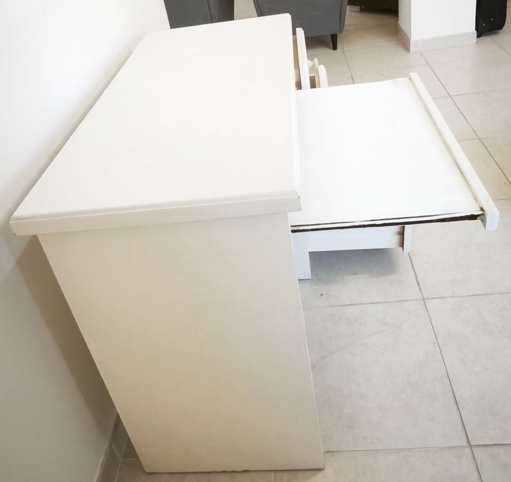 Secretária madeira pintada branco