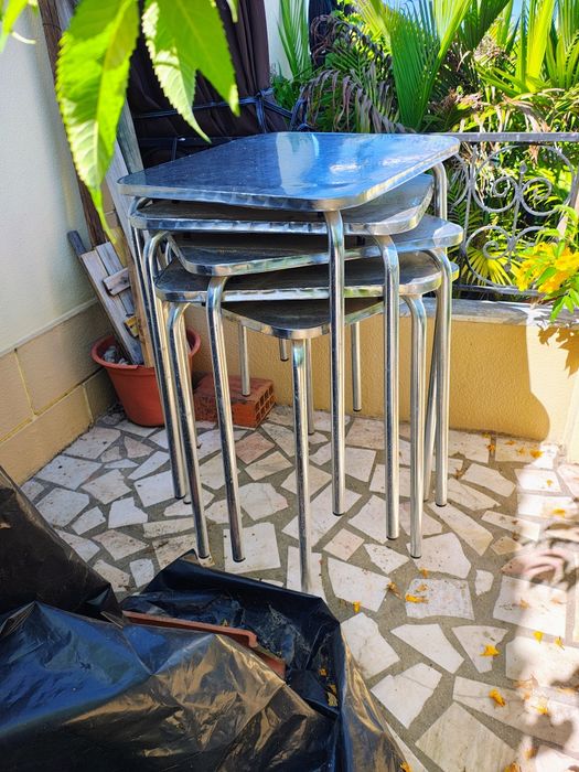 Vende mesas inox para esplanada
