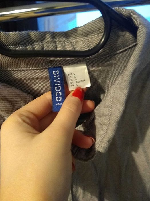 Koszulka męska szara z h&m