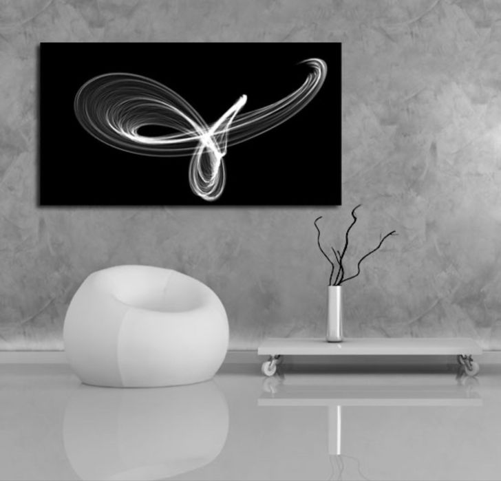 Obraz naścienny na ścianę na plótnie czarno biały z abstrakcją