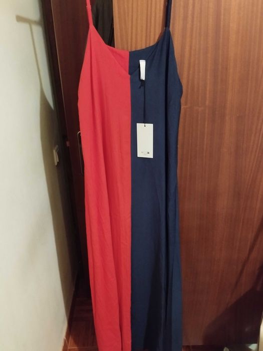 Vestido bicolor comprido novo