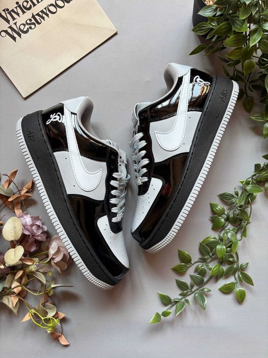 Кросівки Nike Air Force x Syna World Black White лаковані (38-45)