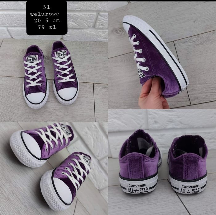 Buty trampki converse welurowe 31 Wkładka 20.5 cm ręcznie