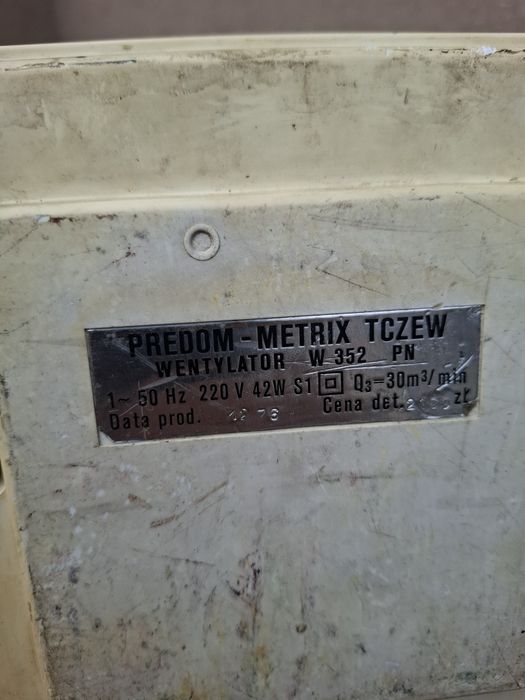 Wentylator W352 Predom-Metrix Tczew 1976r