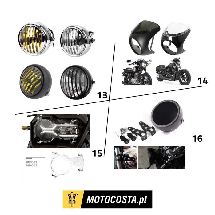 Faróis Frontais - 5.75" e 7" com Piscas e Halo - MOTOCOSTA