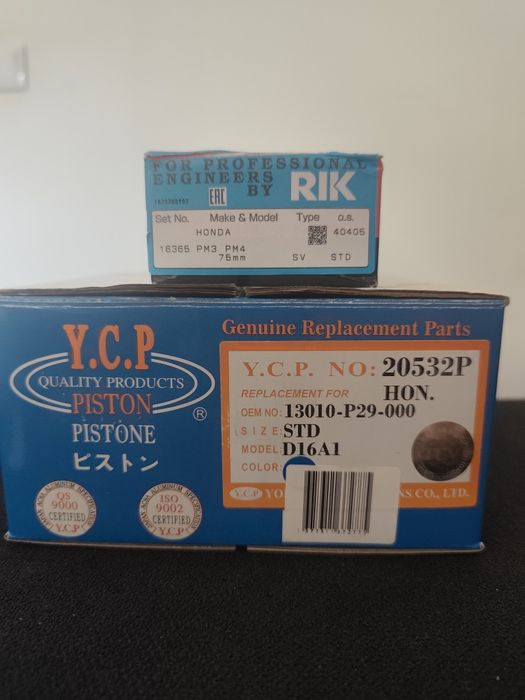 Pistões YCP P29 75mm D15/D16 (STD)