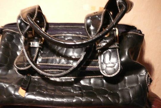 Torebka skórzana lakierowana Nowa Hiszpańska