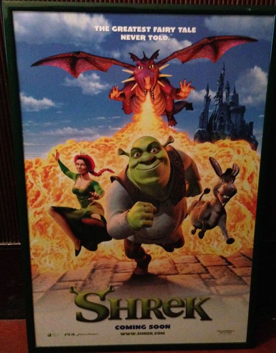 Cartaz filme Shrek com caixilho excelente prenda Natal