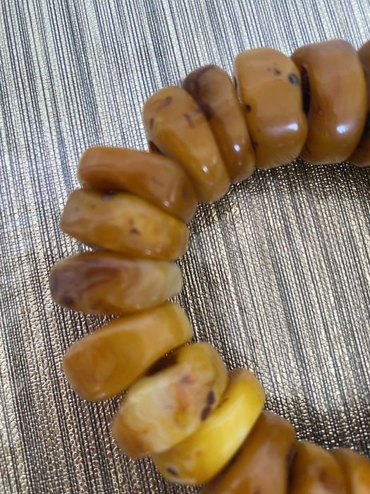 Pulseira masculina antiga cera de abelha original pedra ábaco contas