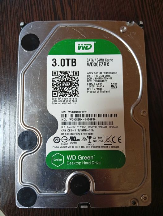Жесткий диск HDD WD Green 3Tb 3.5