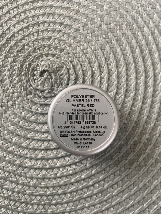 Kryolan polyester glimmer 25/175 pastel red