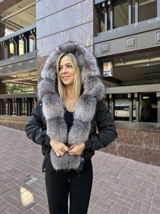 зимова куртка з хутром , парка хутро блюфрост , чернобурка