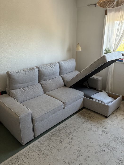 Sofá-cama c/ chaise longue - SANDLER Gato Preto
