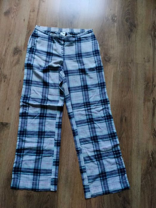 Spodnie od piżamy H&M w kratę S bawełna