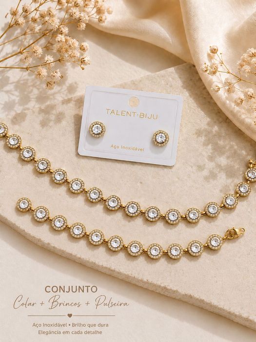 Conjunto bijo dourado/ prateado