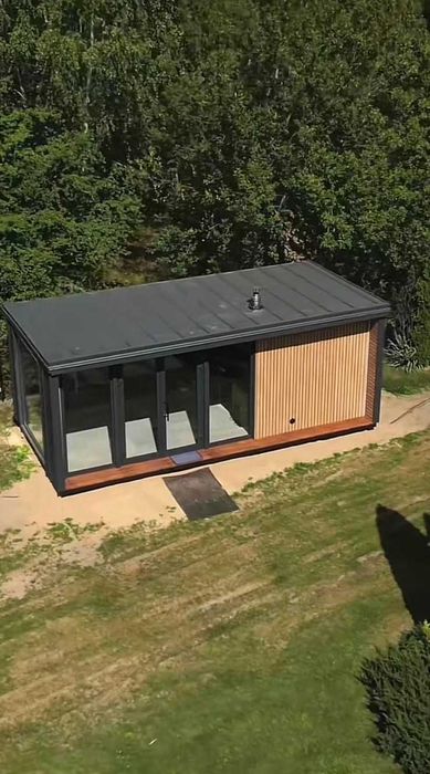 SAUNA ogrodowa PREMIUM 3 x 7m Nowoczesna WIFI LED Harvia Panorama